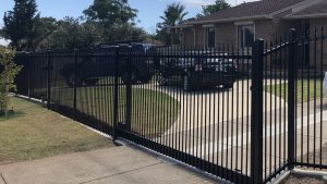 Custom made tubular fencing at Noarlunga. With FAAC sliding gate automation.
