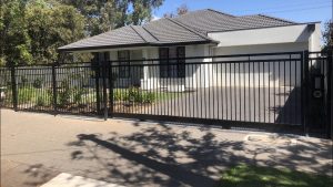 Tubular driveway gate and front fence adelaide