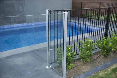 Glass Pool Gate with Tubular Fence