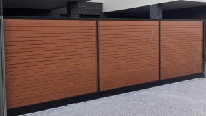 Timber look automatic Driveway gate