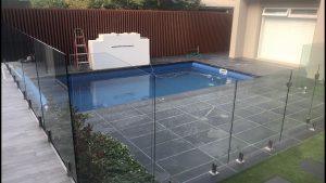 Frameless glass pool fencing at Magill